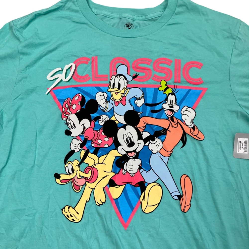 Disney Parks Mickey Mouse Mens L T-Shirt Logo Ears Retro Pluto World 80s‎ Goofy
